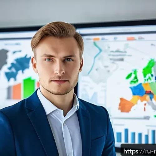 지역개발 자격증 취득 후 활용법 - A professional young Russian man in business casual attire confidently presenting a regional develop...